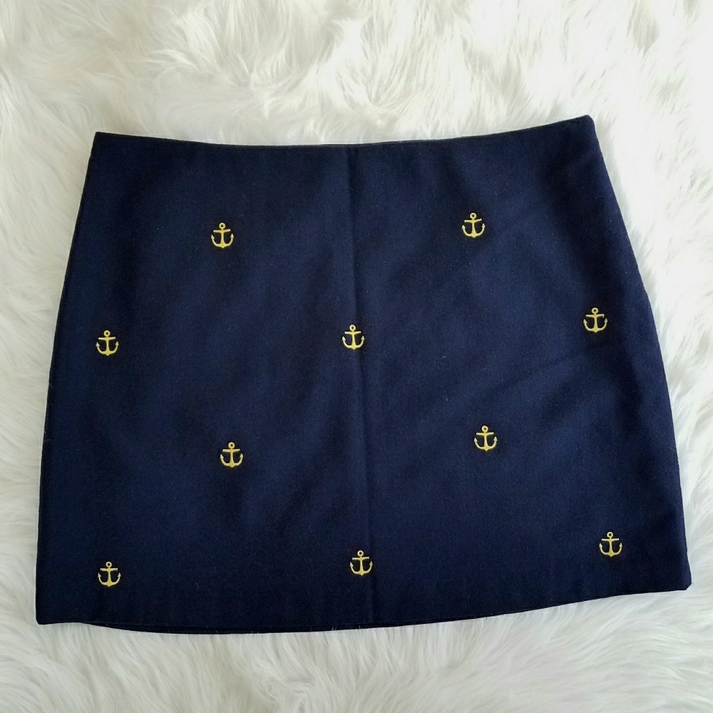 Vineyard Vines Anchor Embellished Wool Skirt